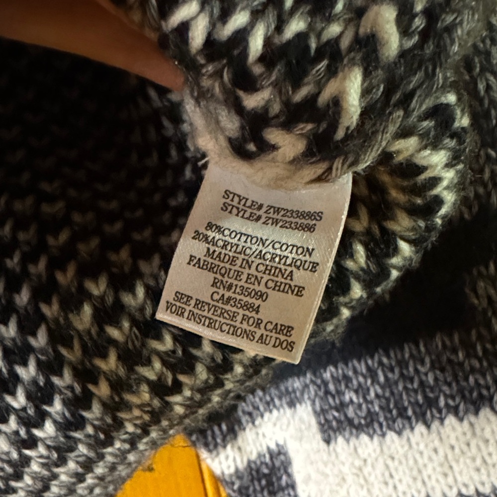 Z Supply from Anthropologie Black & Gray Aztec Patterned Turtleneck Zip Sweater - Picture 5 of 7